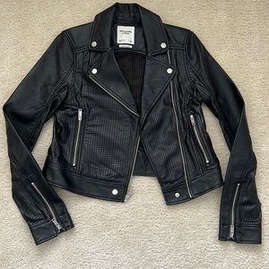 New without tags never worn vegan leather perforated jacket